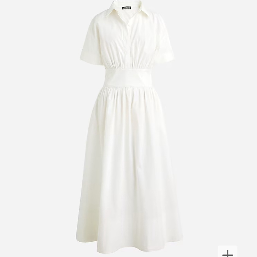 JCrew fit and flare poplin shirt dress